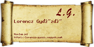 Lorencz Győző névjegykártya